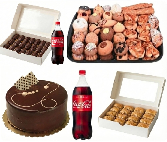 9-10 Kişilik Çikolatalı Yaş Pasta + Kuru Pasta + Cevizli Baklava Menüsü